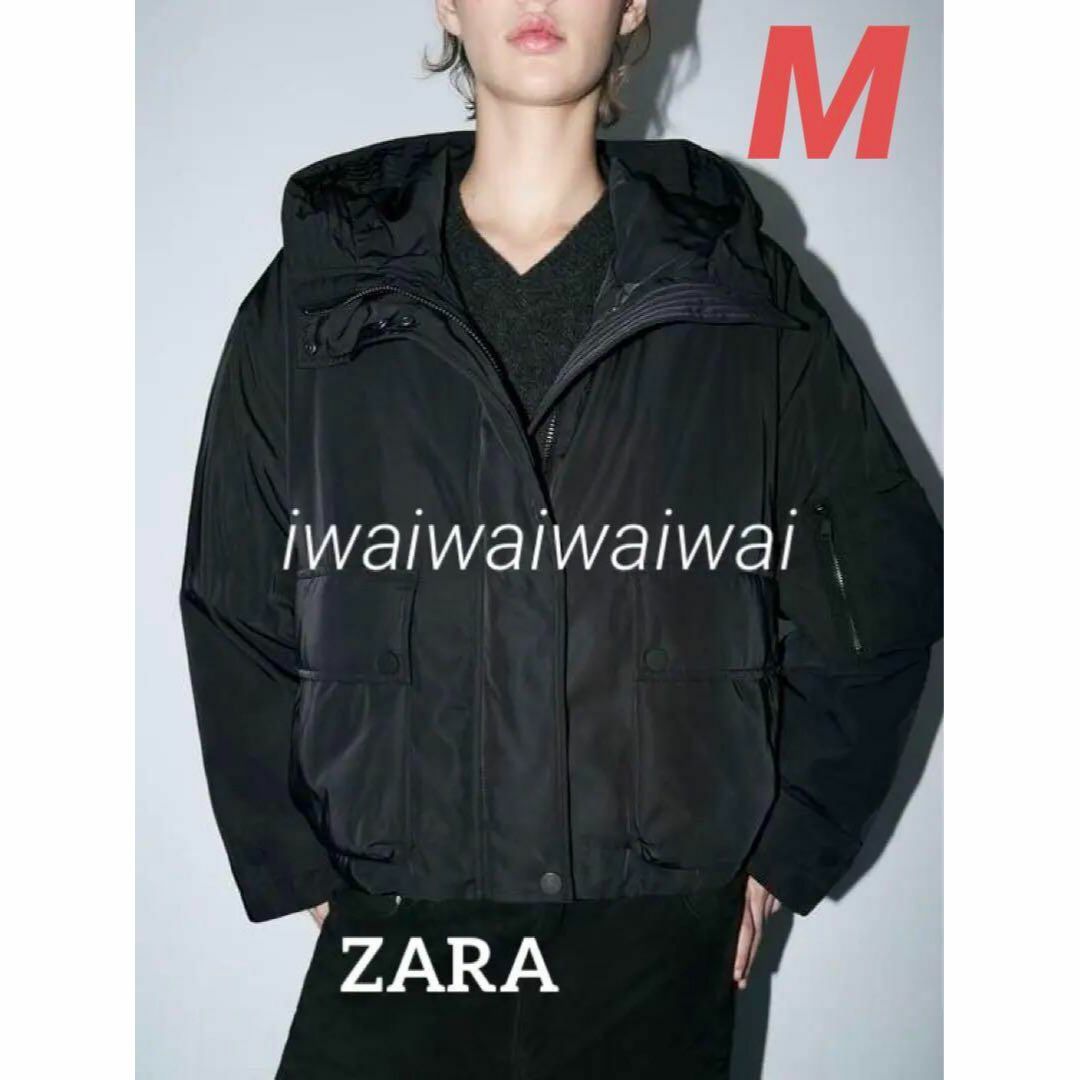 新品 ZARA M 取り外し キルティング ライナー 付 フード ジャケットフード