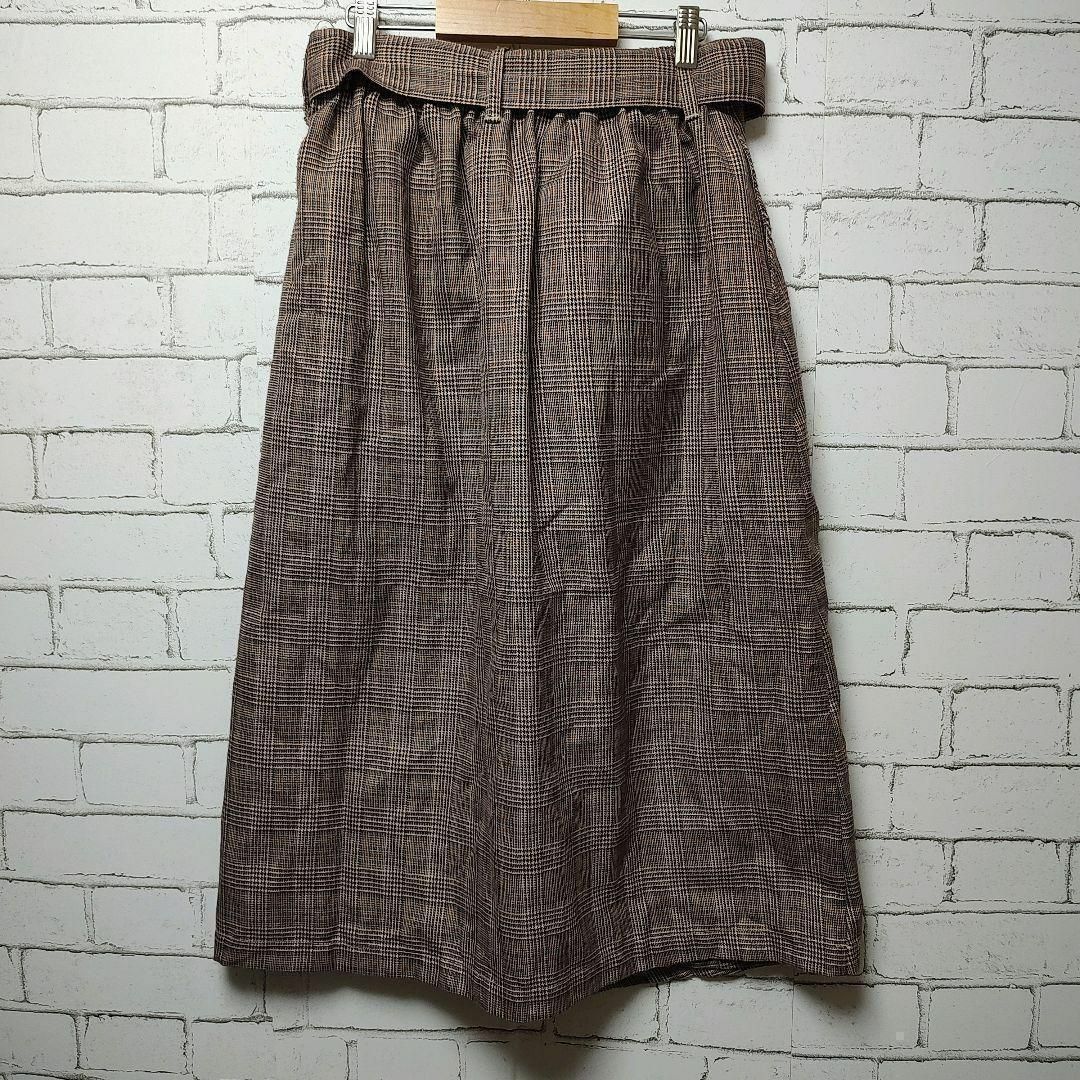 BACK NUMBER(バックナンバー)の【BACK NUMBER】スカート (M) ブラウン フェミニン チェック レディースのスカート(ロングスカート)の商品写真