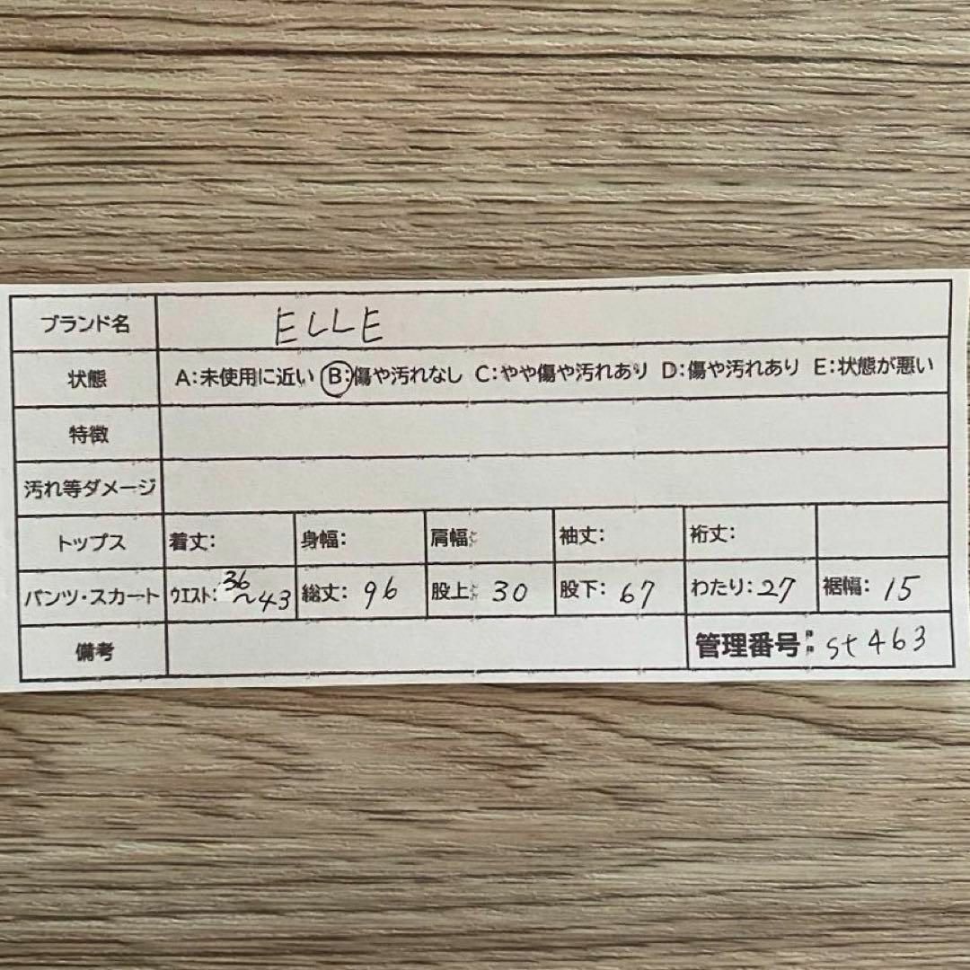 ELLE(エル)のst463 ELLE スラックス シンプルパンツ 黒 無地 センターラインあり レディースのパンツ(カジュアルパンツ)の商品写真