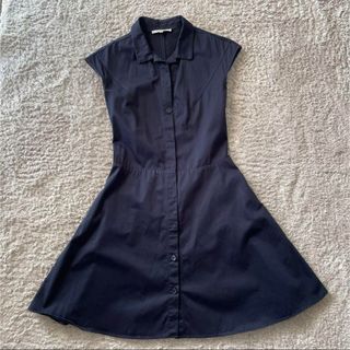 カルヴェン(CARVEN)のCARVEN カルヴェン　膝丈ワンピース　ネイビー(ひざ丈ワンピース)