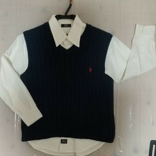 ポロラルフローレン(POLO RALPH LAUREN)の白シャツ(polo bcs)　ニットベスト(ラルフローレン) ネイビー Sサイズ(ニット)