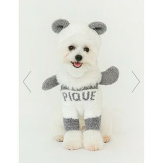 ジェラートピケ(gelato pique)のCAT&DOG ベビモコパンダウェア&キャップセット 犬服 ペットウェア M(ペット服/アクセサリー)