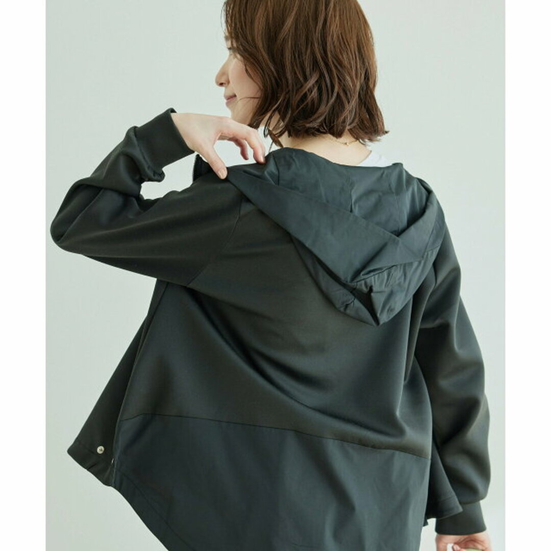 JAYRO(ジャイロ)の【ブラック（01）】配色デザインフードジャケット レディースのジャケット/アウター(その他)の商品写真
