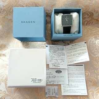 スカーゲン(SKAGEN)のスカーゲン　SKAGEN　メンズ　腕時計　アナログ　革製ベルト　箱・取説付(腕時計(アナログ))