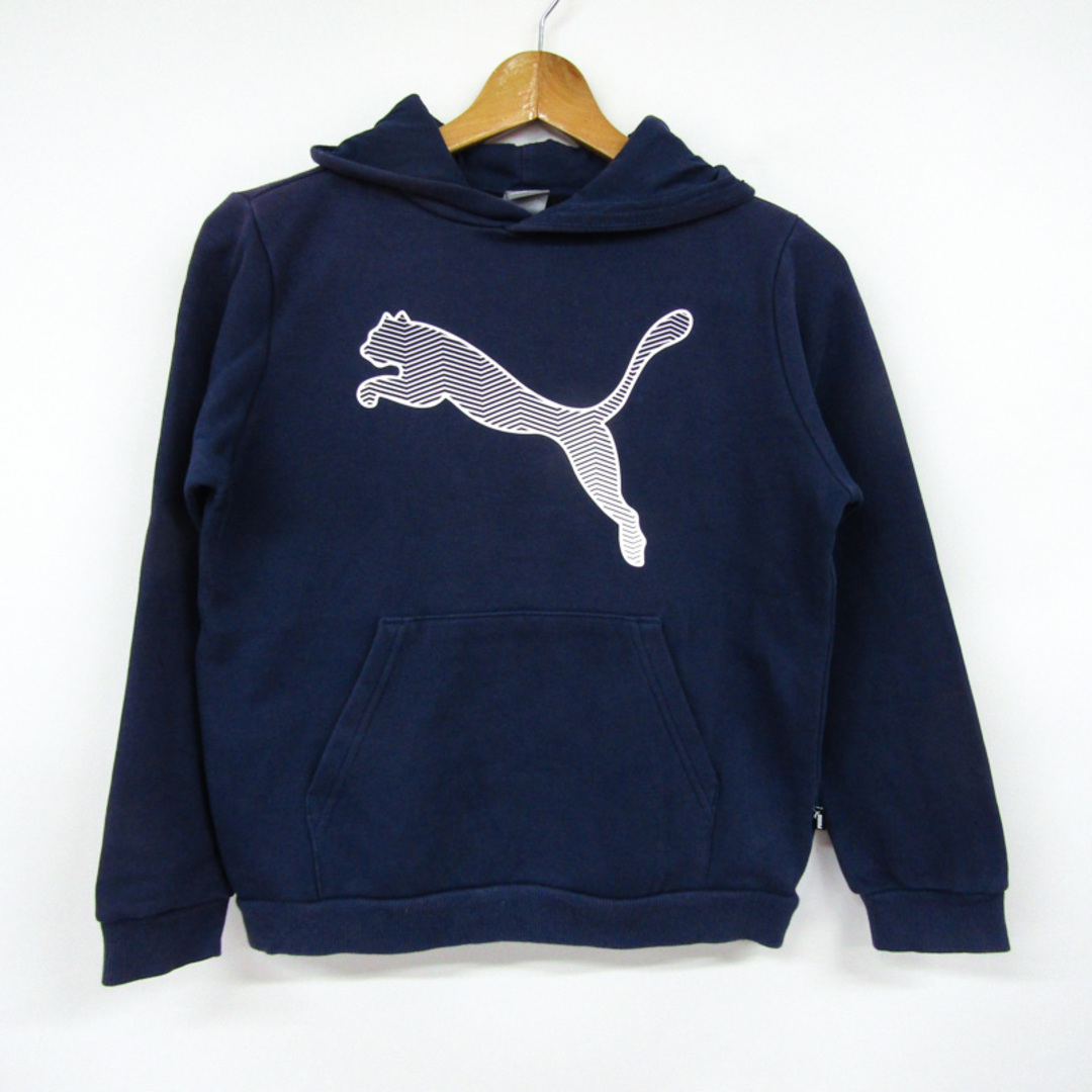 PUMA(プーマ)のプーマ 長袖パーカー スウェット スエット スポーツウエア キッズ 男の子用 150サイズ ネイビー PUMA キッズ/ベビー/マタニティのキッズ服女の子用(90cm~)(Tシャツ/カットソー)の商品写真