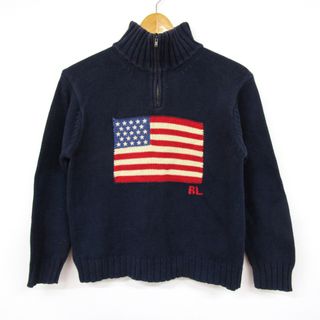 ポロバイラルフローレン セーター ハイネック コットンニット 星条旗 キッズ 男の子用 140サイズ ネイビー Polo by Ralph Lauren(ニット)