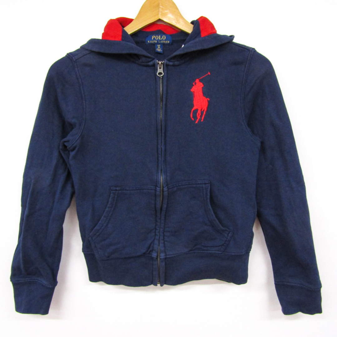 POLO RALPH LAUREN(ポロラルフローレン)のポロ・ラルフローレン パーカー スウェット スエット ビッグポニー キッズ 男の子用 S/Pサイズ ネイビー POLO RALPH LAUREN キッズ/ベビー/マタニティのキッズ服女の子用(90cm~)(Tシャツ/カットソー)の商品写真