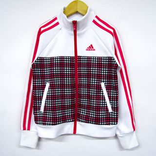 アディダス(adidas)のアディダス 長袖ジャージ トラックジャケット スポーツウエア キッズ 女の子用 120サイズ ホワイト adidas(Tシャツ/カットソー)