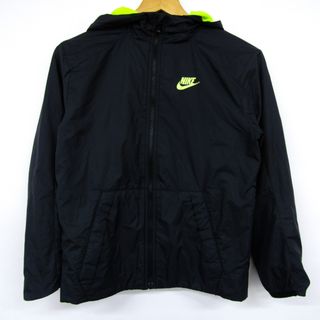 ナイキ(NIKE)のナイキ ナイロンジャケット パーカー ジャンパー アウター キッズ 男の子用 Mサイズ ブラック NIKE(ジャケット/上着)