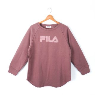 フィラ(FILA)のフィラ スウェット 長袖 大きいサイズ 裏起毛 スポーツウエア トップス レディース LLサイズ パープル FILA(トレーナー/スウェット)