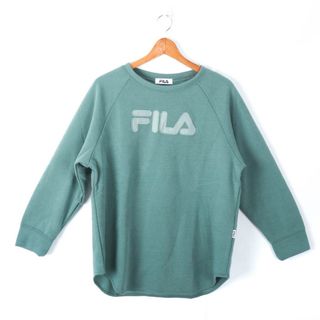 フィラ(FILA)のフィラ スウェット 長袖 大きいサイズ 裏起毛 スポーツウエア トップス レディース LLサイズ グリーン FILA(トレーナー/スウェット)