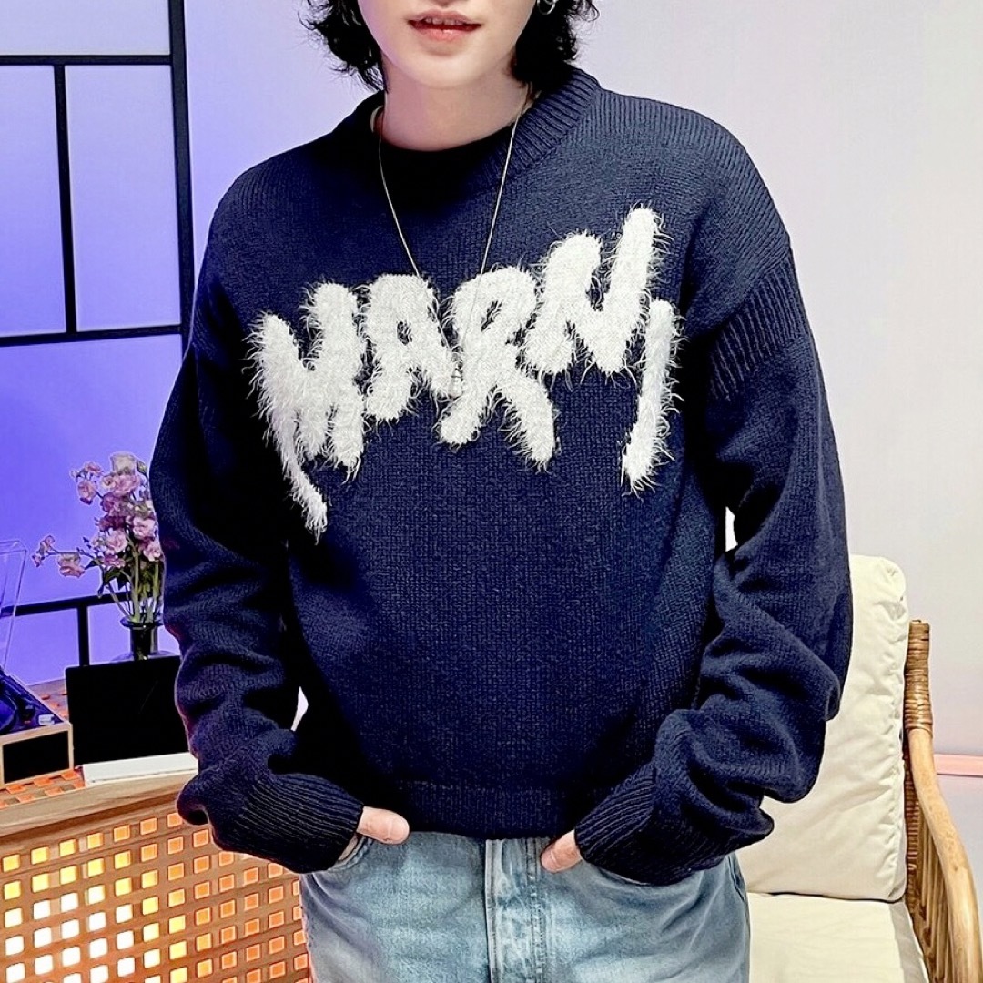MARNI - MARNI NAVY KNIT ニット SUGA着用の通販 by Ichika's MARNI - MARNI NAVY KNIT ニット SUGA着用の通販 by Ichika's