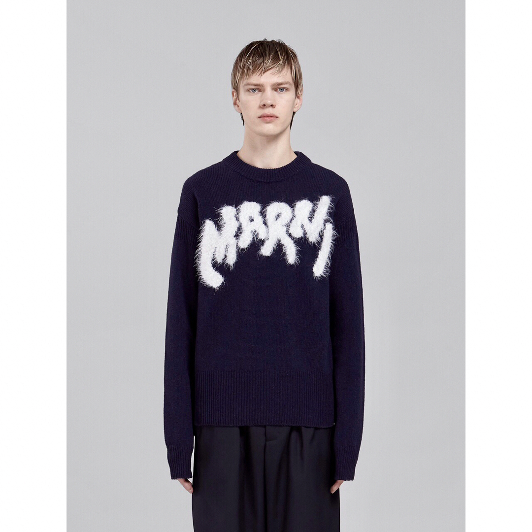 MARNI - MARNI NAVY KNIT ニット SUGA着用の通販 by Ichika's MARNI - MARNI NAVY KNIT ニット SUGA着用の通販 by Ichika's