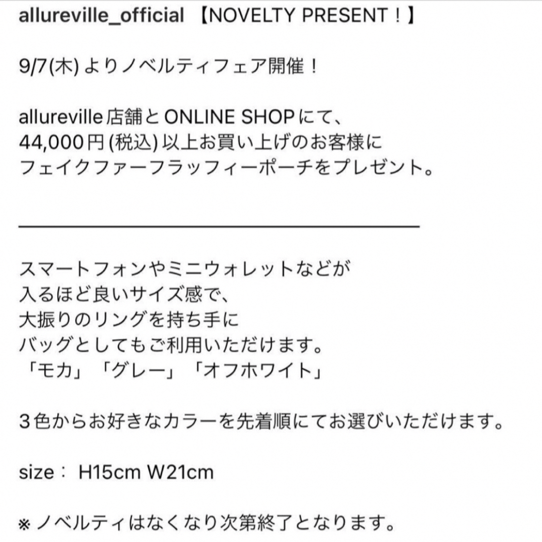 allureville(アルアバイル)のアルアバイル ポーチ レディースのファッション小物(ポーチ)の商品写真