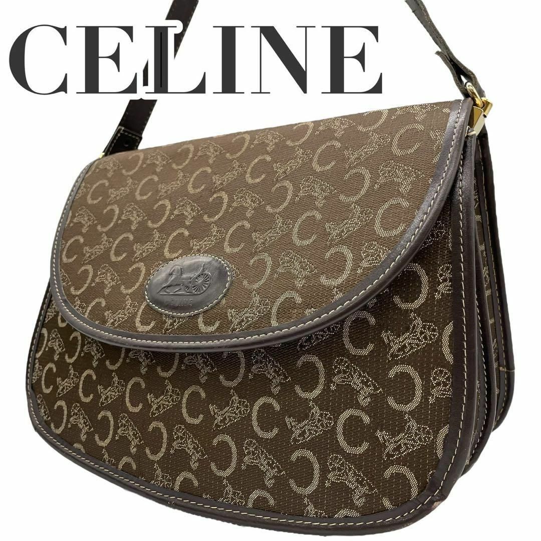 celine(セリーヌ)のCELINE セリーヌ ショルダーバッグ Cマカダム ブラウン 馬車ロゴ レディースのバッグ(ショルダーバッグ)の商品写真