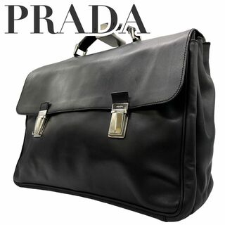 プラダ(PRADA)の美品　PRADA プラダ　ビジネスバッグ　オールレザー　ブリーフケース　大容量(ビジネスバッグ)