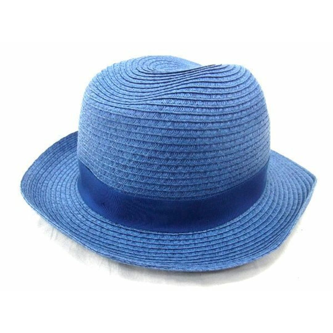 Borsalino(ボルサリーノ)の■新品■未使用■ BORSALINO ボルサリーノ ペーパー リボン 帽子 中折れハット 表記サイズ M ネイビー系 AV1710 メンズの帽子(その他)の商品写真