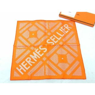 エルメス(Hermes)の■新品■未使用■ HERMES エルメス SELLIER【セリエ】カレ45 プチカレ ガヴロッシュ シルク100% スカーフ ハンカチーフ オレンジ系AS6685 (バンダナ/スカーフ)