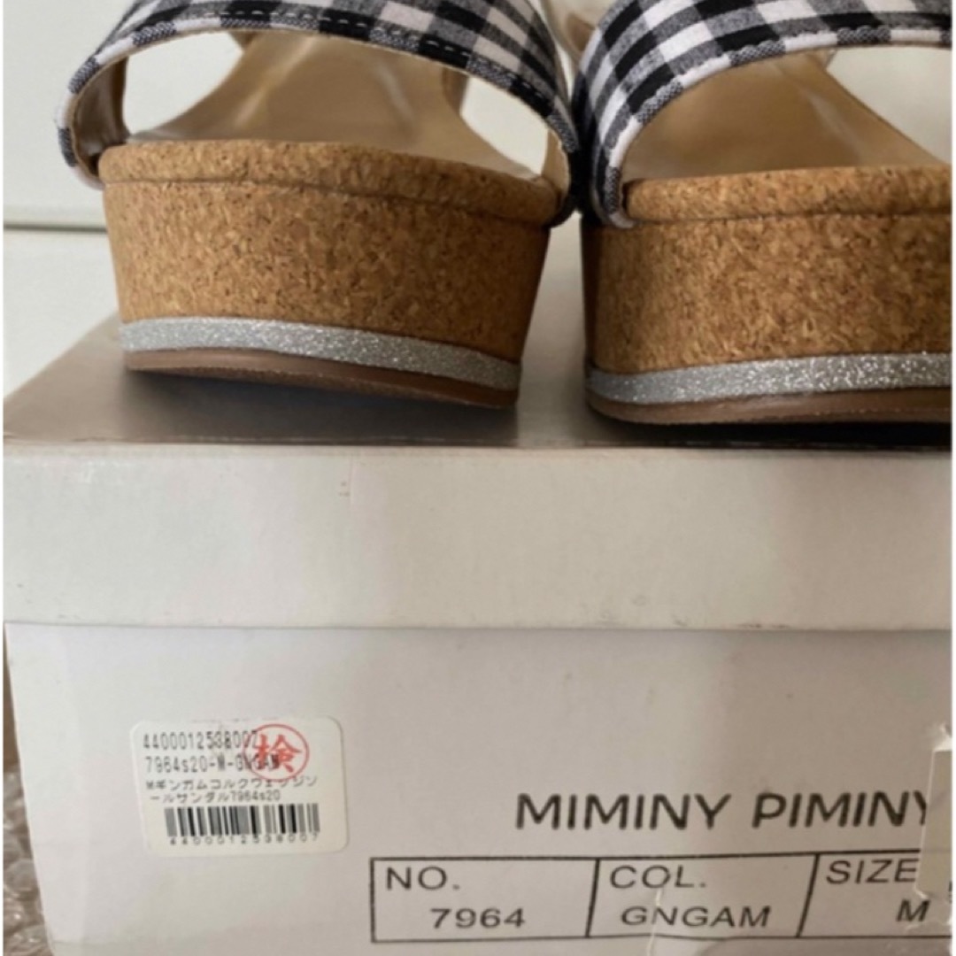 MiminyPiminy ♡ コルク ウェッジソール サンダル  ギンガム レディースの靴/シューズ(サンダル)の商品写真