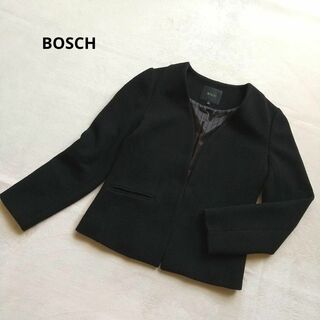 BOSCH - ボッシュ ジャケット ノーカラー 長袖 ウール混 ブラック M