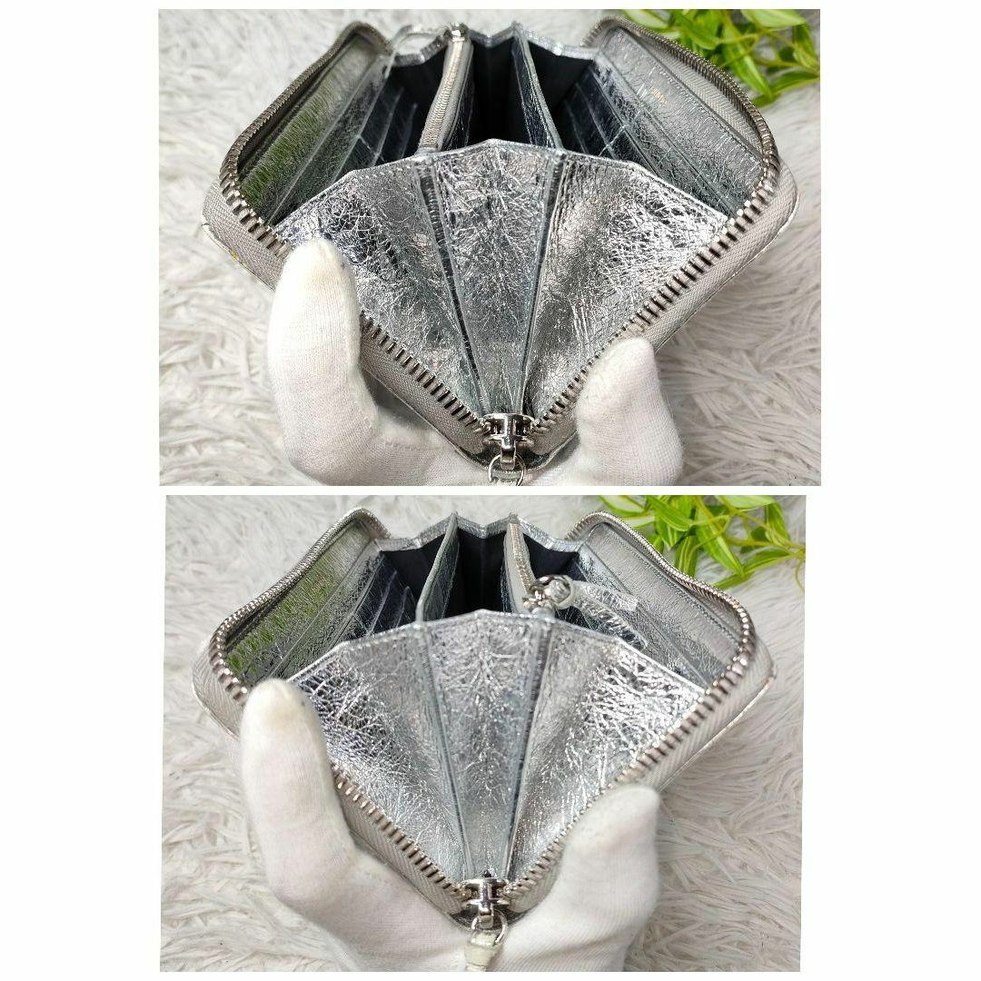 バレンシアガ 長財布 シルバー ラウンド BALENCIAGA 財布 レター 銀 バレンシアガ 長財布 シルバー ラウンド BALENCIAGA 財布 レター 銀