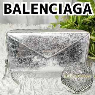 バレンシアガ(Balenciaga)のバレンシアガ 長財布 シルバー ラウンド BALENCIAGA 財布 レター 銀(財布)