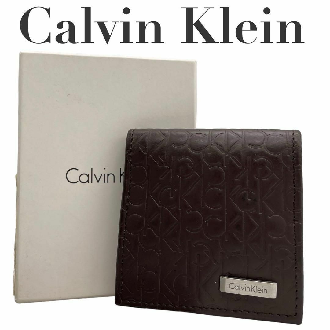 Calvin Klein(カルバンクライン)のcalvin klein カルバンクライン　コインケース　小銭入れ　レザー　茶 メンズのファッション小物(コインケース/小銭入れ)の商品写真