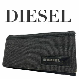 DIESEL - ディーゼル サイフ 0123 ブラック ラウンドジップ ロゴ 新品