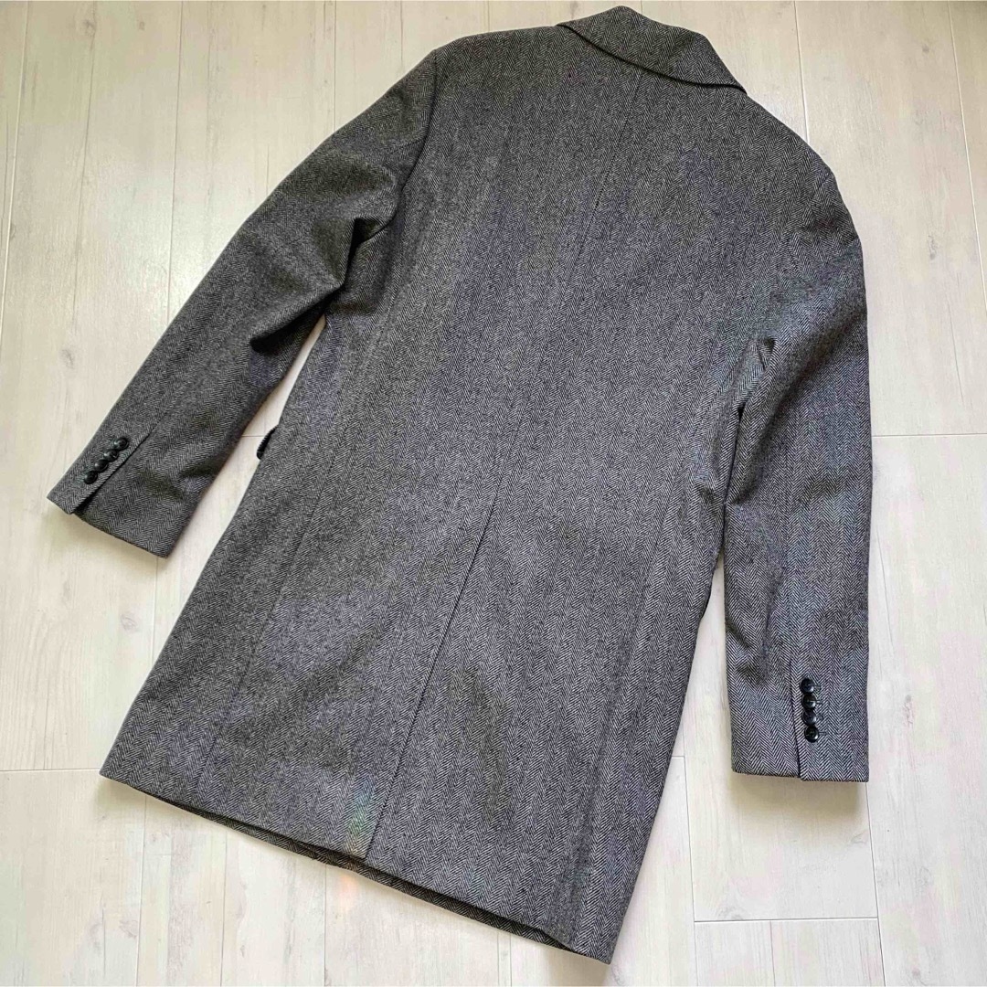 スーツセレクト　ウール混コート　日本製　メンズコート　ビジネス　LL　グレー メンズのジャケット/アウター(チェスターコート)の商品写真