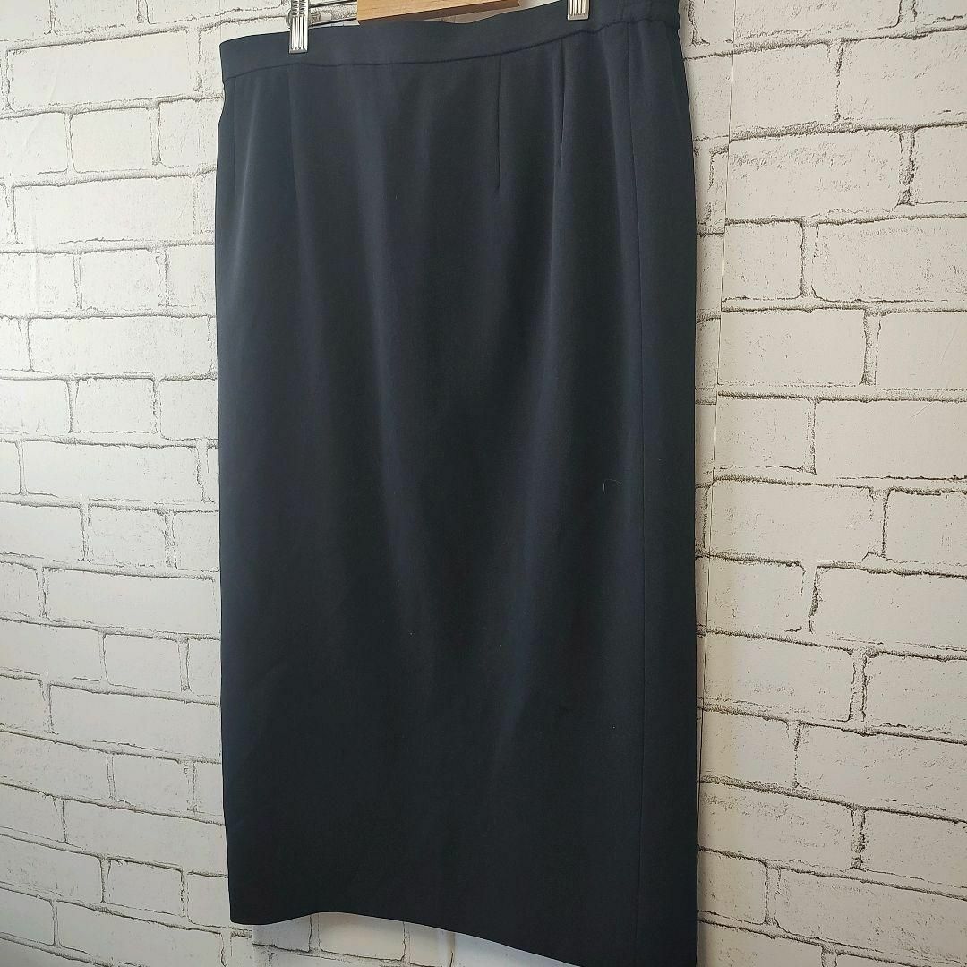 【サンヒルズ】スカート (15BR) ブラック 大きめ 両サイドゴム レディースのスカート(ひざ丈スカート)の商品写真