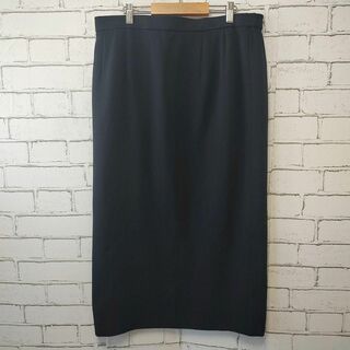 【サンヒルズ】スカート (15BR) ブラック 大きめ 両サイドゴム(ひざ丈スカート)