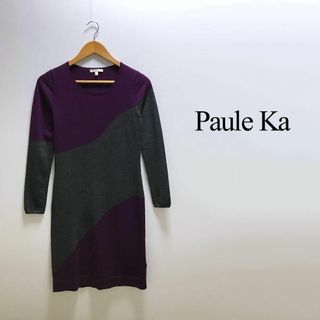 PAULE KA - ポールカ PAULEKA 薔薇柄切り替えワンピース 38・黒の通販 ...