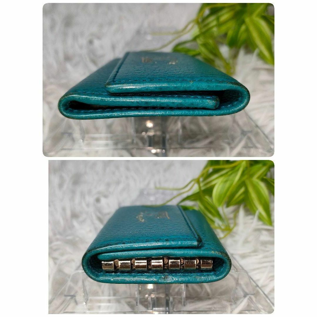 GUCCI - グッチ キーケース ロゴ レザー GUCCI 6連キーケース 青 GUCCI - グッチ キーケース ロゴ レザー GUCCI 6連キーケース 青
