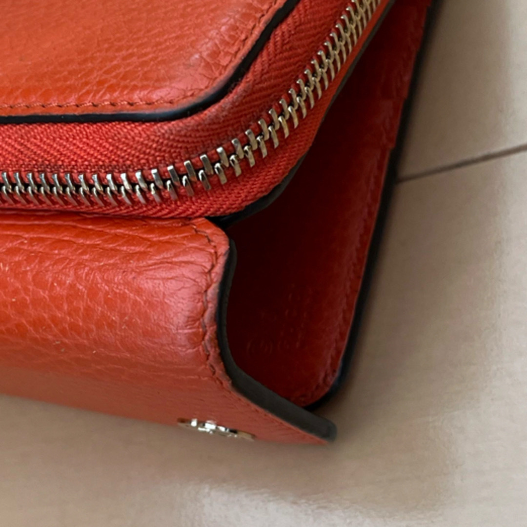 Gucci(グッチ)の美品 GUCCI ラウンドジップ インターロッキング  オレンジ レディースのファッション小物(財布)の商品写真