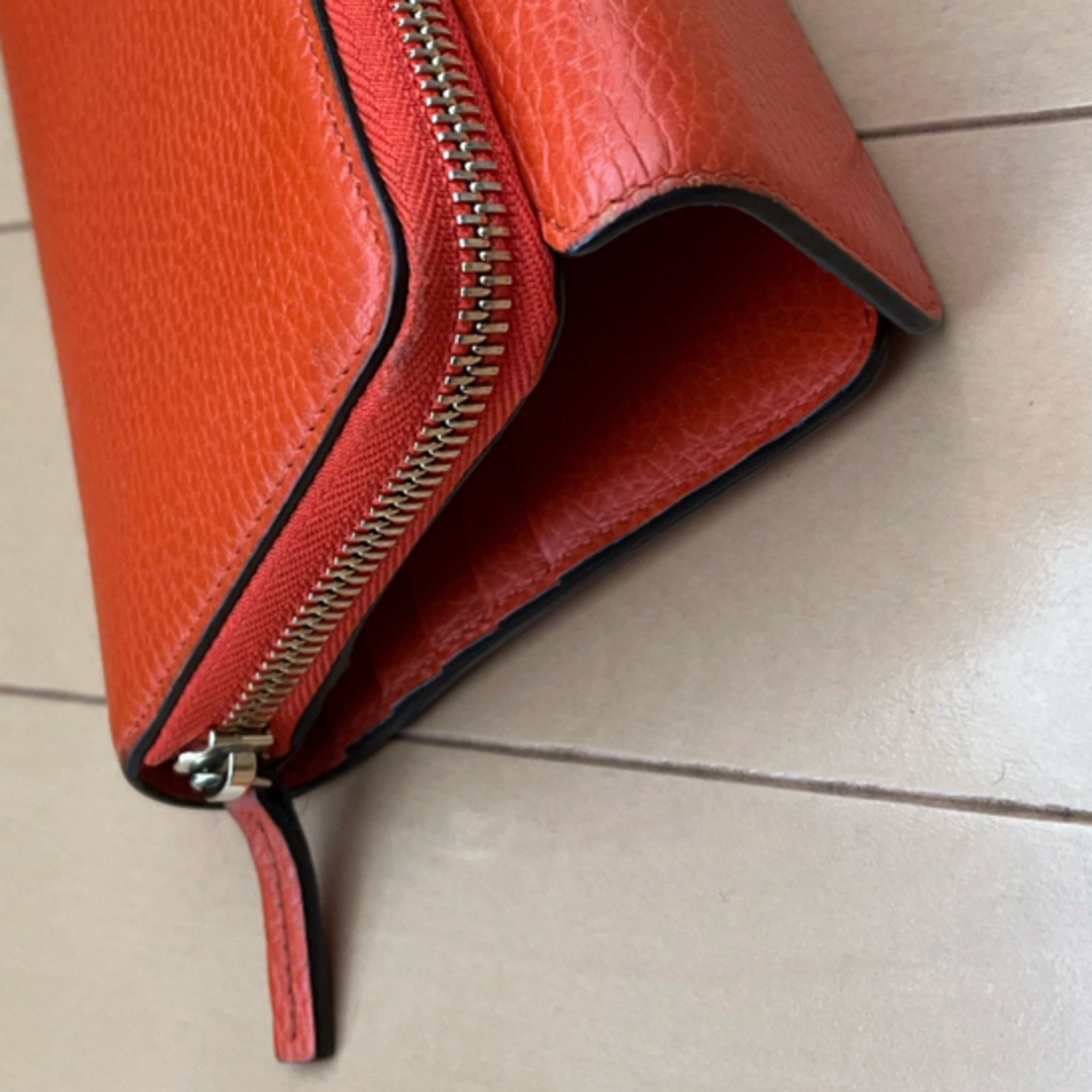 Gucci(グッチ)の美品 GUCCI ラウンドジップ インターロッキング  オレンジ レディースのファッション小物(財布)の商品写真