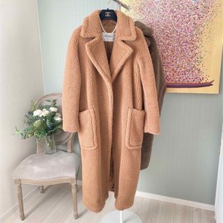 MaxMara マックスマーラー ロングコート ツイード ジャケット フリンジ