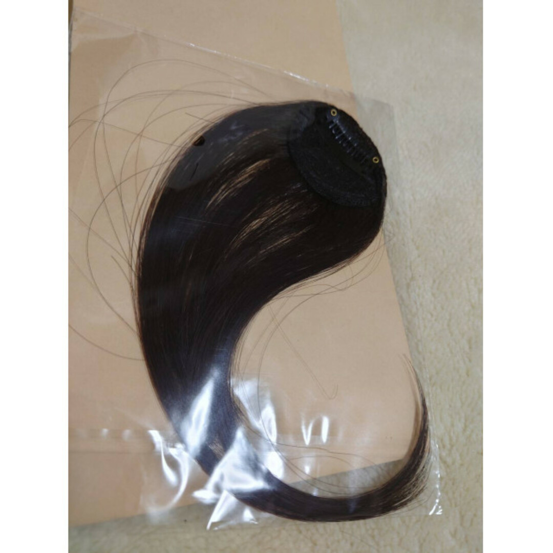 前髪ウイッグ　ダークブラウン　ナチュラル　シースルー　サイドバング　クリップ付 レディースのウィッグ/エクステ(前髪ウィッグ)の商品写真