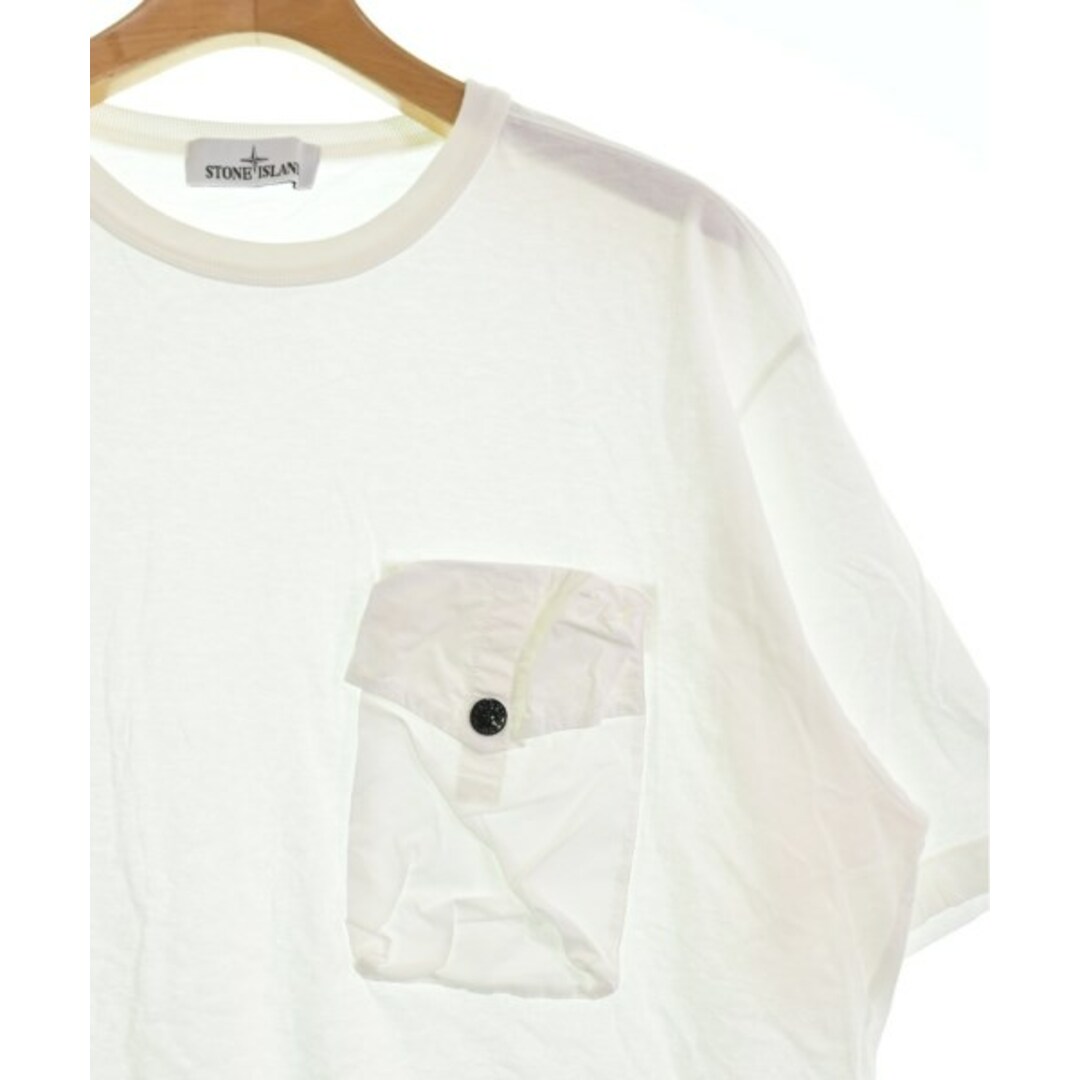 STONE ISLAND(ストーンアイランド)のSTONE ISLAND ストーンアイランド Tシャツ・カットソー L 白 【古着】【中古】 メンズのトップス(Tシャツ/カットソー(半袖/袖なし))の商品写真