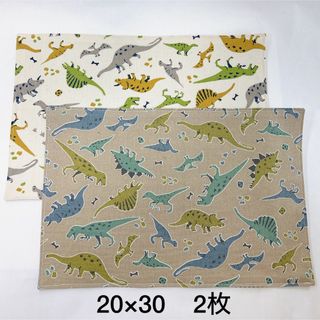 ランチョンマット　20×30   2枚　☆恐竜☆  No.1004(外出用品)