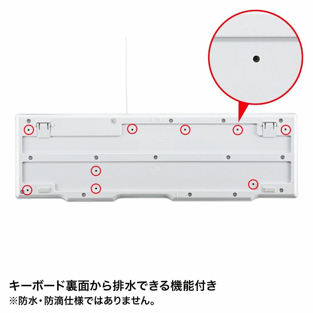 【色: ホワイト】サンワサプライ PS/2キーボード(ホワイト) SKB-L1N スマホ/家電/カメラのPC/タブレット(PC周辺機器)の商品写真