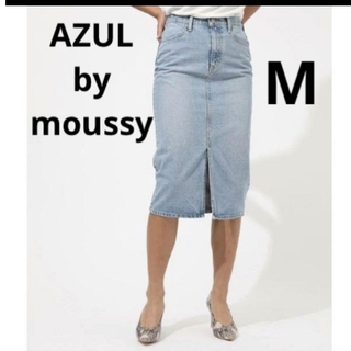 アズールバイマウジー(AZUL by moussy)のアズールバイマウジー センタースリットデニムスカート(ひざ丈スカート)
