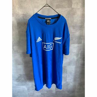 アディダス(adidas)のアディダス オールブラックス　Tシャツ　ラグビー　ニュージーランド代表　ブルー(ラグビー)