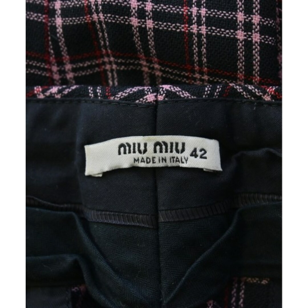 miumiu(ミュウミュウ)のMiu Miu スラックス 42(M位) ピンクx黒x赤等(チェック) 【古着】【中古】 レディースのパンツ(その他)の商品写真