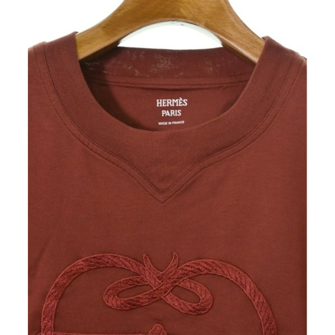 Hermes(エルメス)のHERMES エルメス Tシャツ・カットソー 34(XS位) 茶 【古着】【中古】 レディースのトップス(カットソー(半袖/袖なし))の商品写真