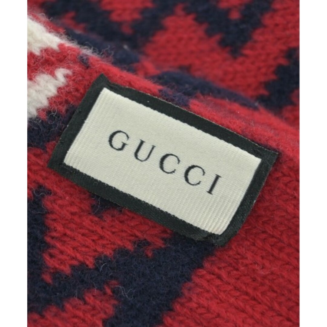 Gucci(グッチ)のGUCCI グッチ マフラー - 赤x紺(総柄) 【古着】【中古】 メンズのファッション小物(マフラー)の商品写真