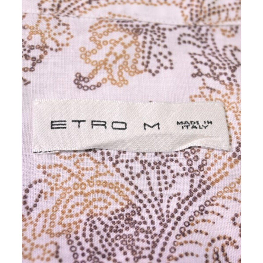 ETRO(エトロ)のETRO エトロ カジュアルシャツ M 白x茶系(総柄) 【古着】【中古】 メンズのトップス(シャツ)の商品写真