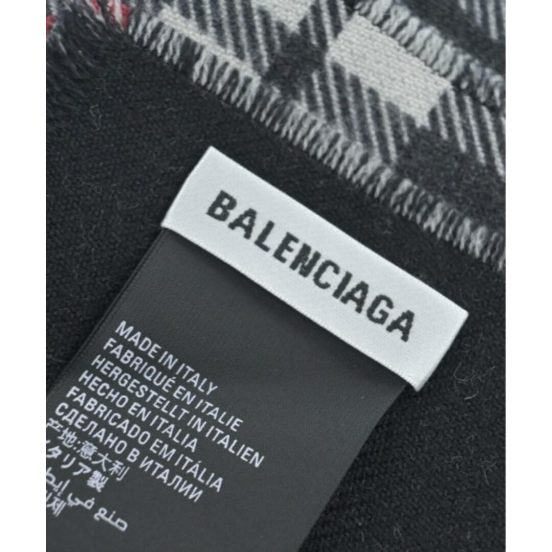 Balenciaga(バレンシアガ)のBALENCIAGA バレンシアガ ストール - 白x黒x赤(チェック) 【古着】【中古】 メンズのファッション小物(ストール)の商品写真