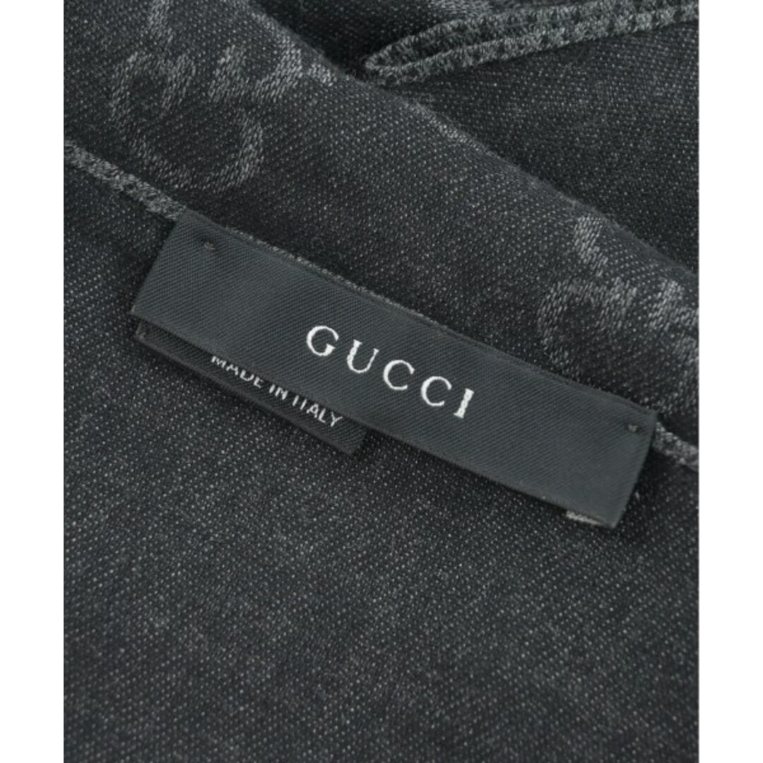 Gucci(グッチ)のGUCCI グッチ マフラー - 黒xグレー(総柄) 【古着】【中古】 メンズのファッション小物(マフラー)の商品写真