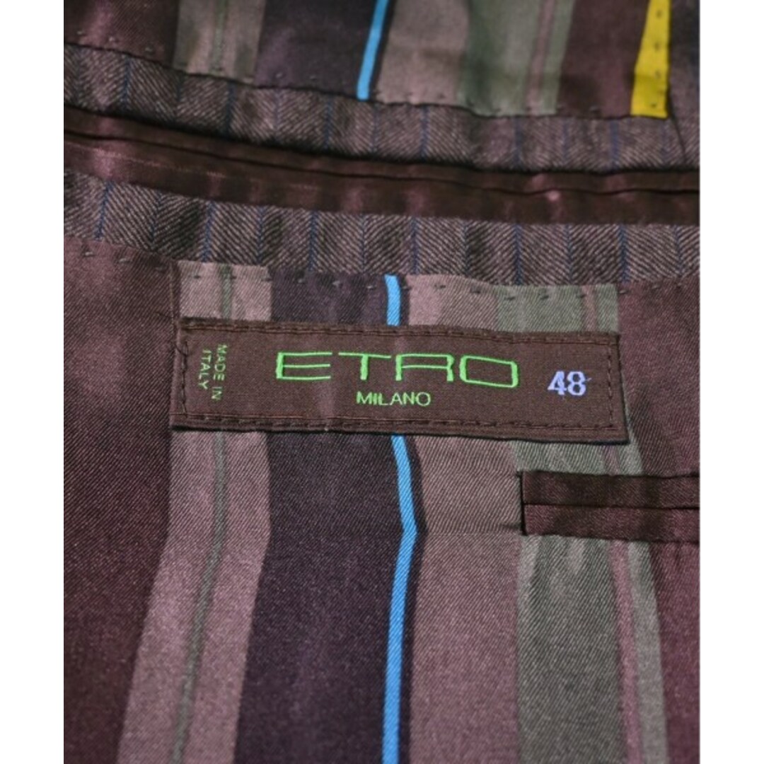 ETRO(エトロ)のETRO エトロ テーラードジャケット 48(L位) 茶x紺(ストライプ) 【古着】【中古】 メンズのジャケット/アウター(テーラードジャケット)の商品写真