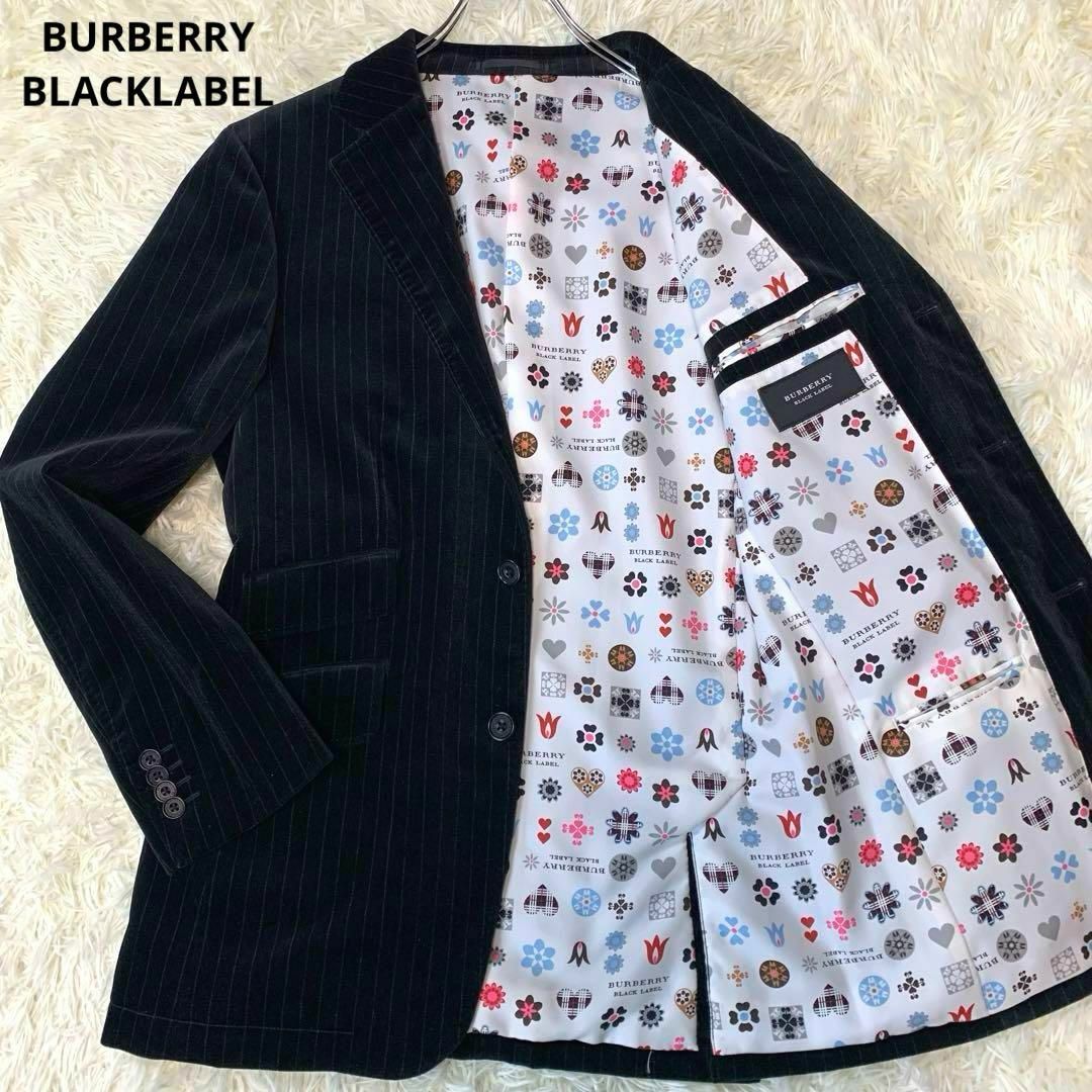 BURBERRY BLACK LABEL(バーバリーブラックレーベル)の854.バーバリーブラックレーベル：M テーラードジャケット モノグラム ベロア メンズのジャケット/アウター(テーラードジャケット)の商品写真